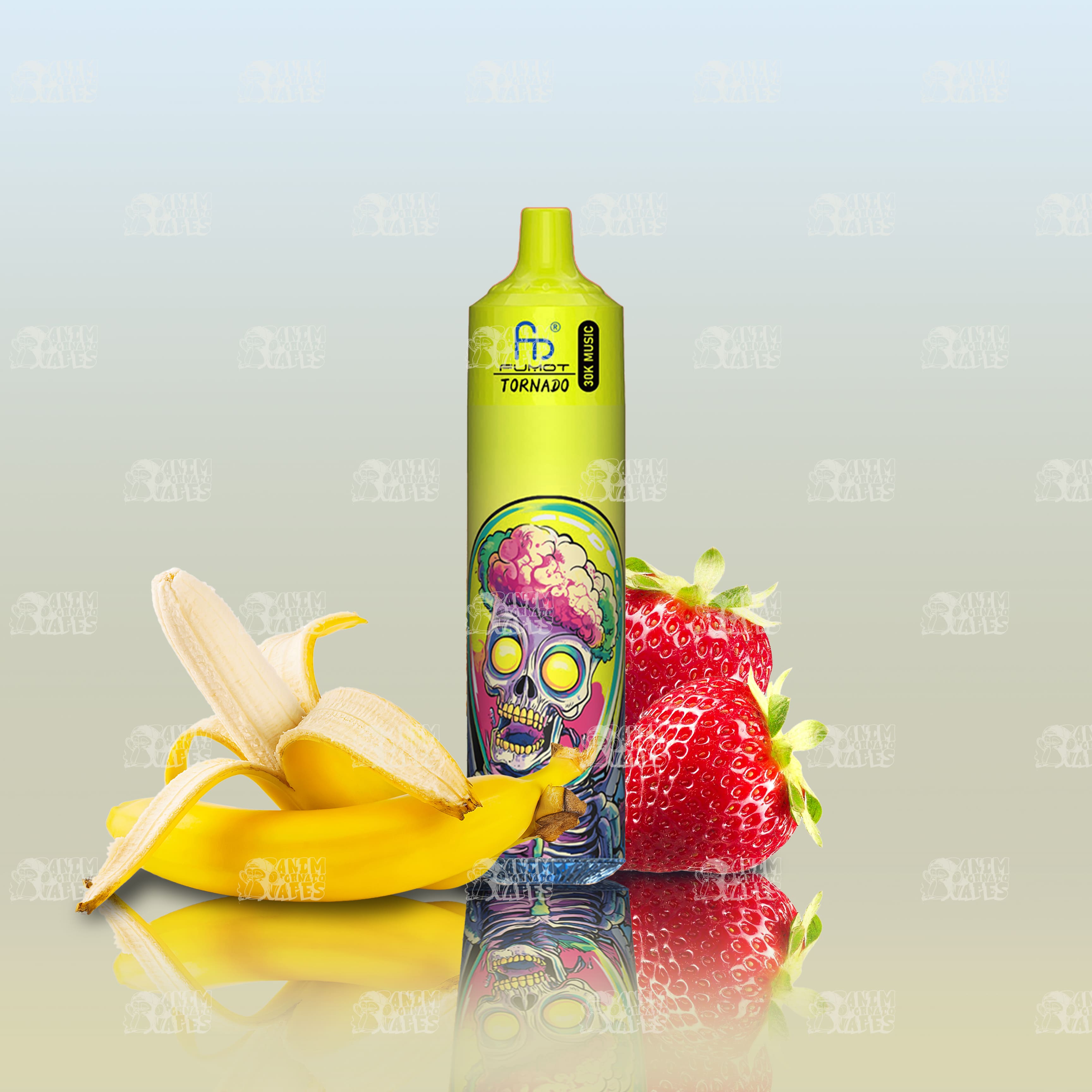 RandM Tornado 30000 Strawberry Banana Einweg-Vape mit 30000 Zügen und Mesh Coil