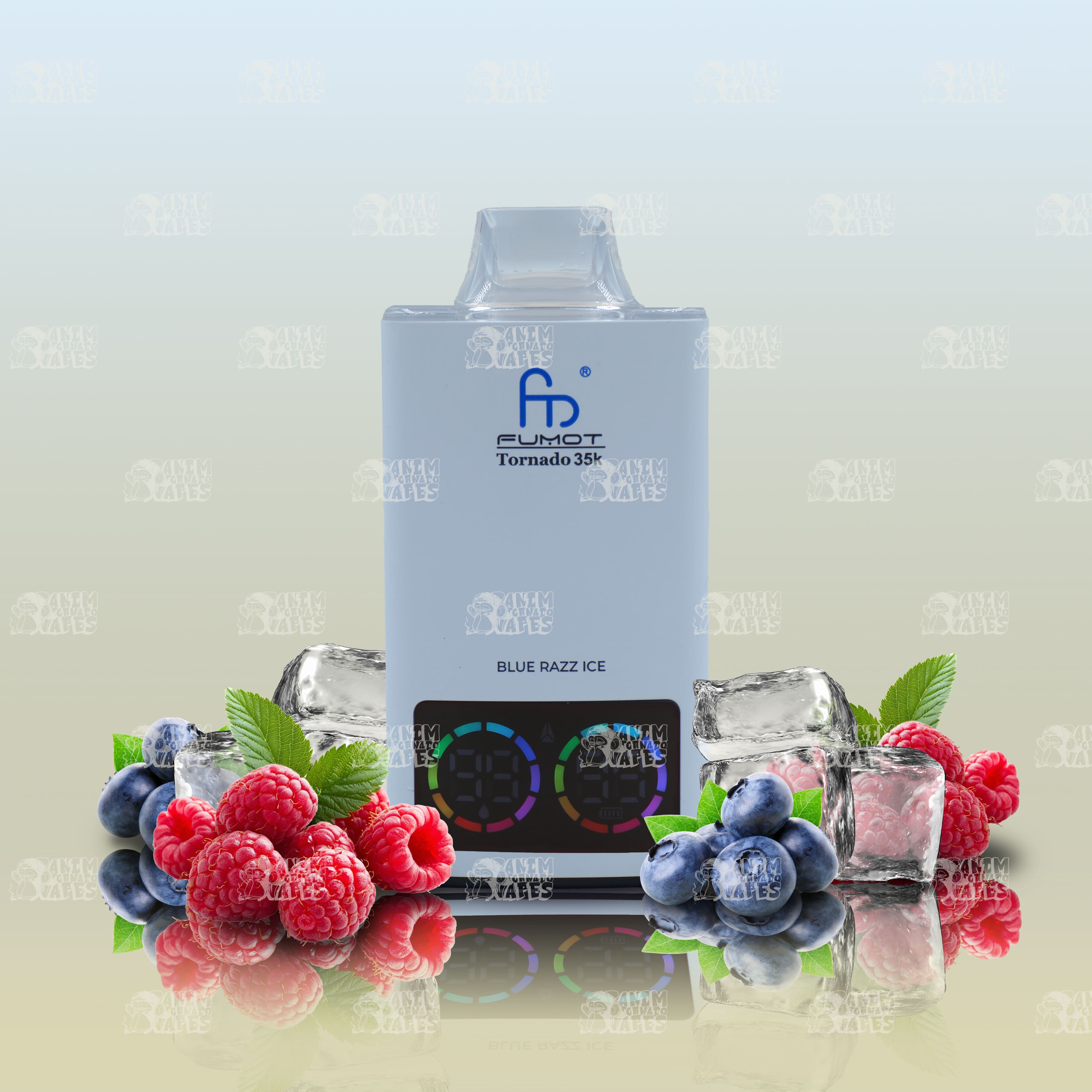 RandM Tornado 35000 Blue Razz Ice Einweg-Vape mit 35000 Zügen und Mesh Coil