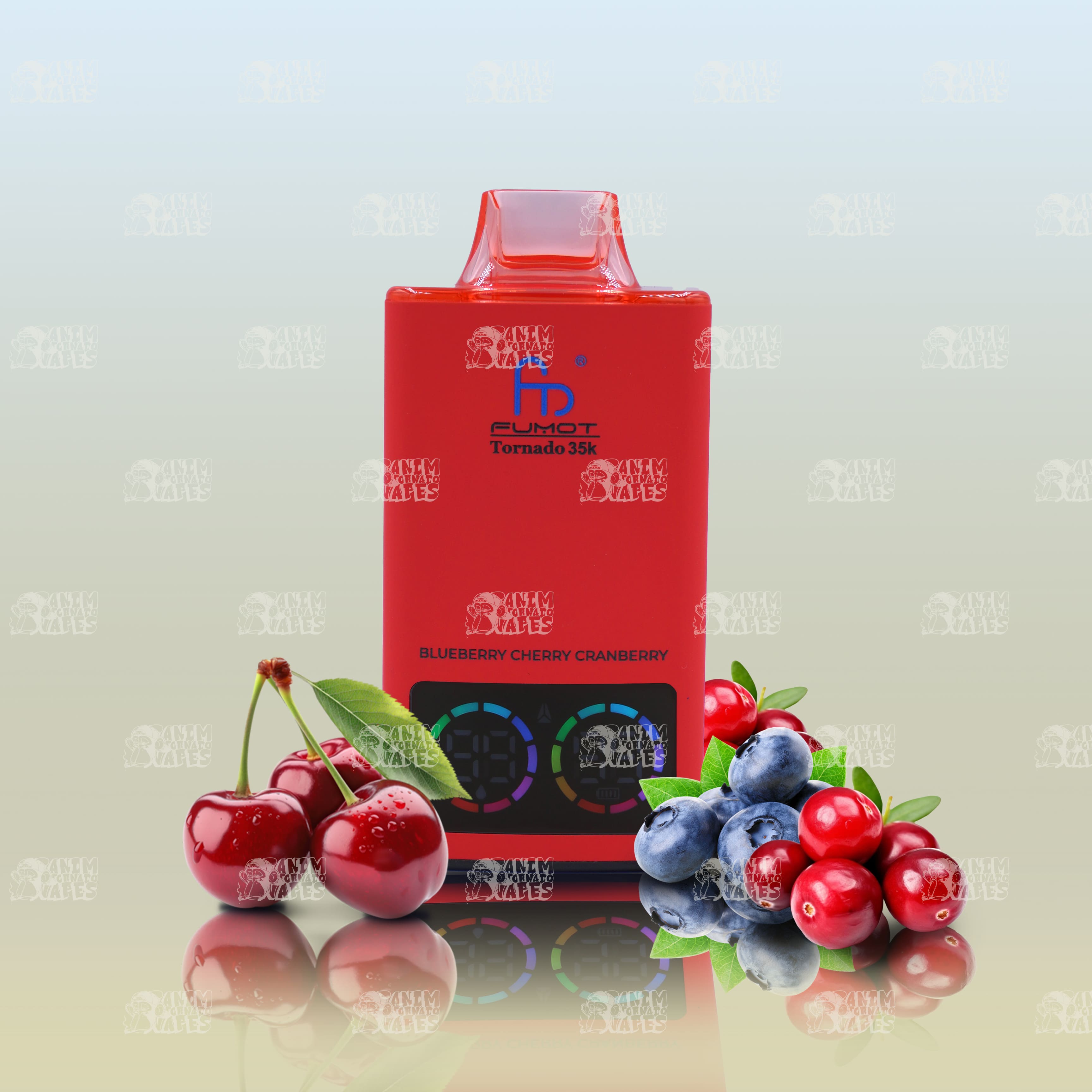 RandM Tornado 35000 Blueberry Cherry Cranberry Einweg-Vape mit 35000 Zügen und Mesh Coil