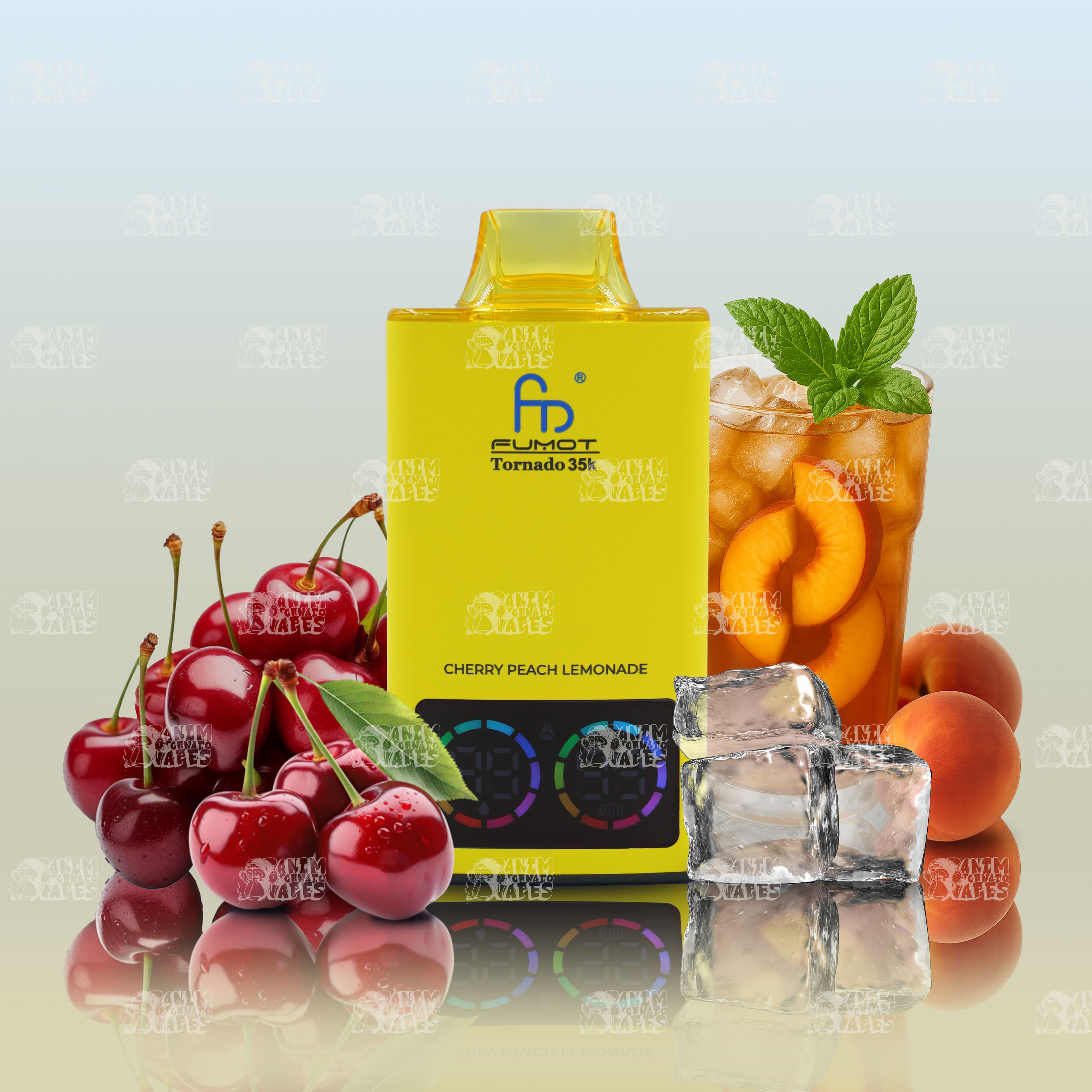 RandM Tornado 35000 Cherry Peach Lemonade Einweg-Vape mit 35000 Zügen und Mesh Coil