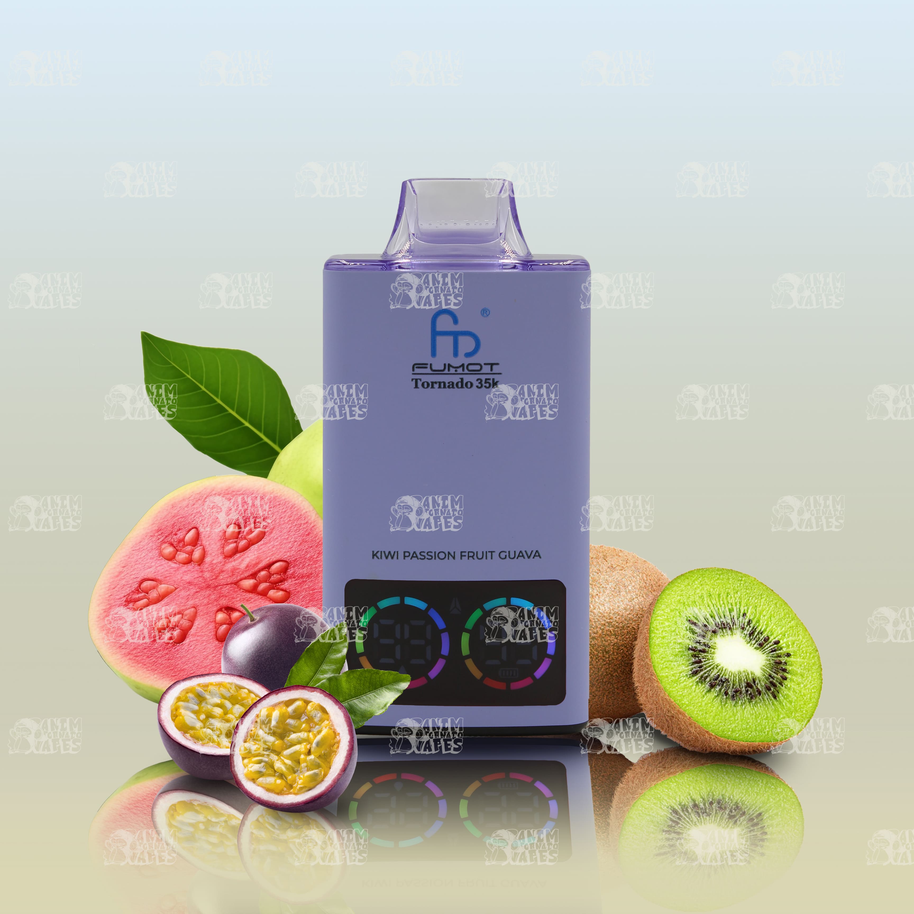 RandM Tornado 35000 Kiwi Passionfruit Guava Einweg-Vape mit 35000 Zügen und Mesh Coil