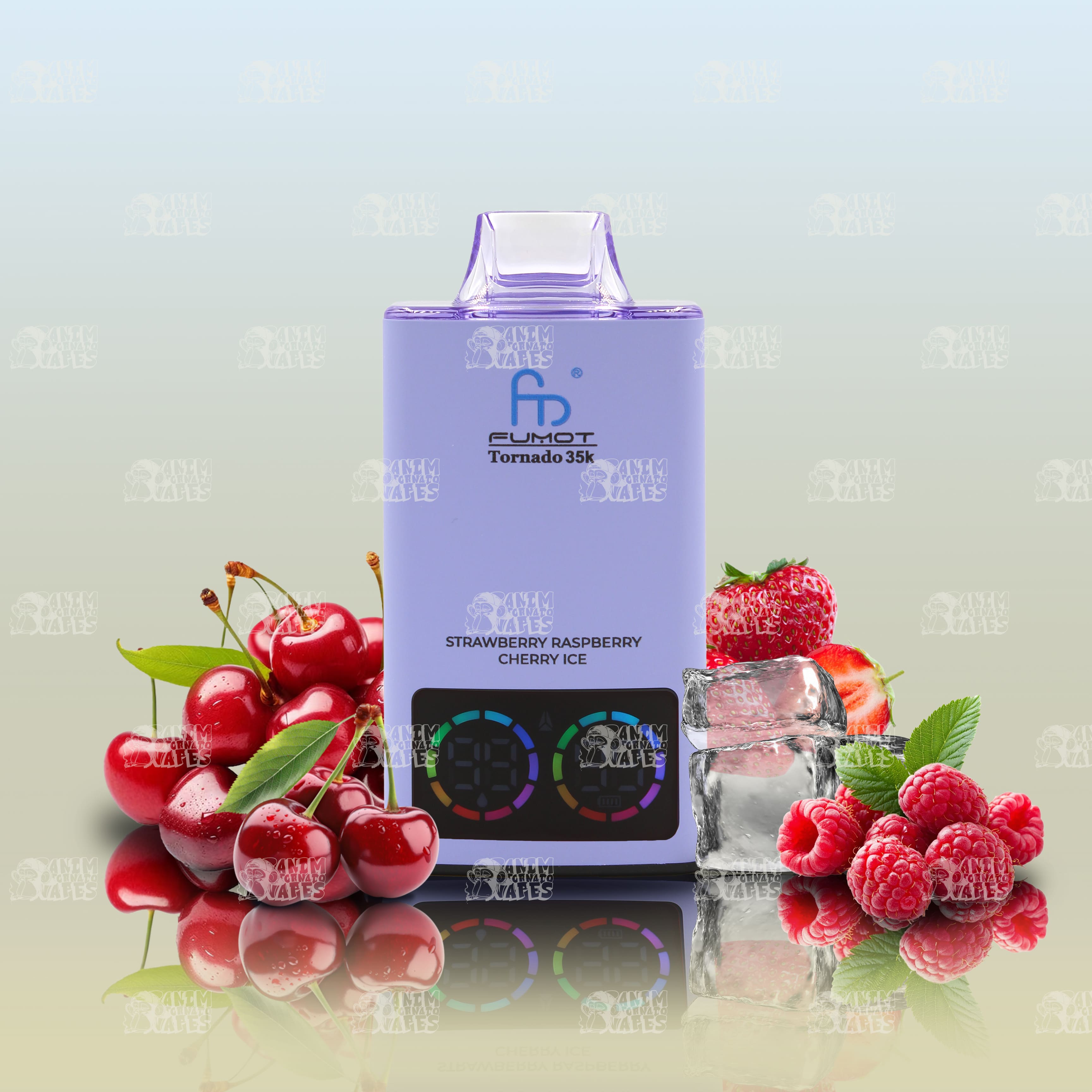 RandM Tornado 35000 Strawberry Raspberry Cherry Ice Einweg-Vape mit 35000 Zügen und Mesh Coil