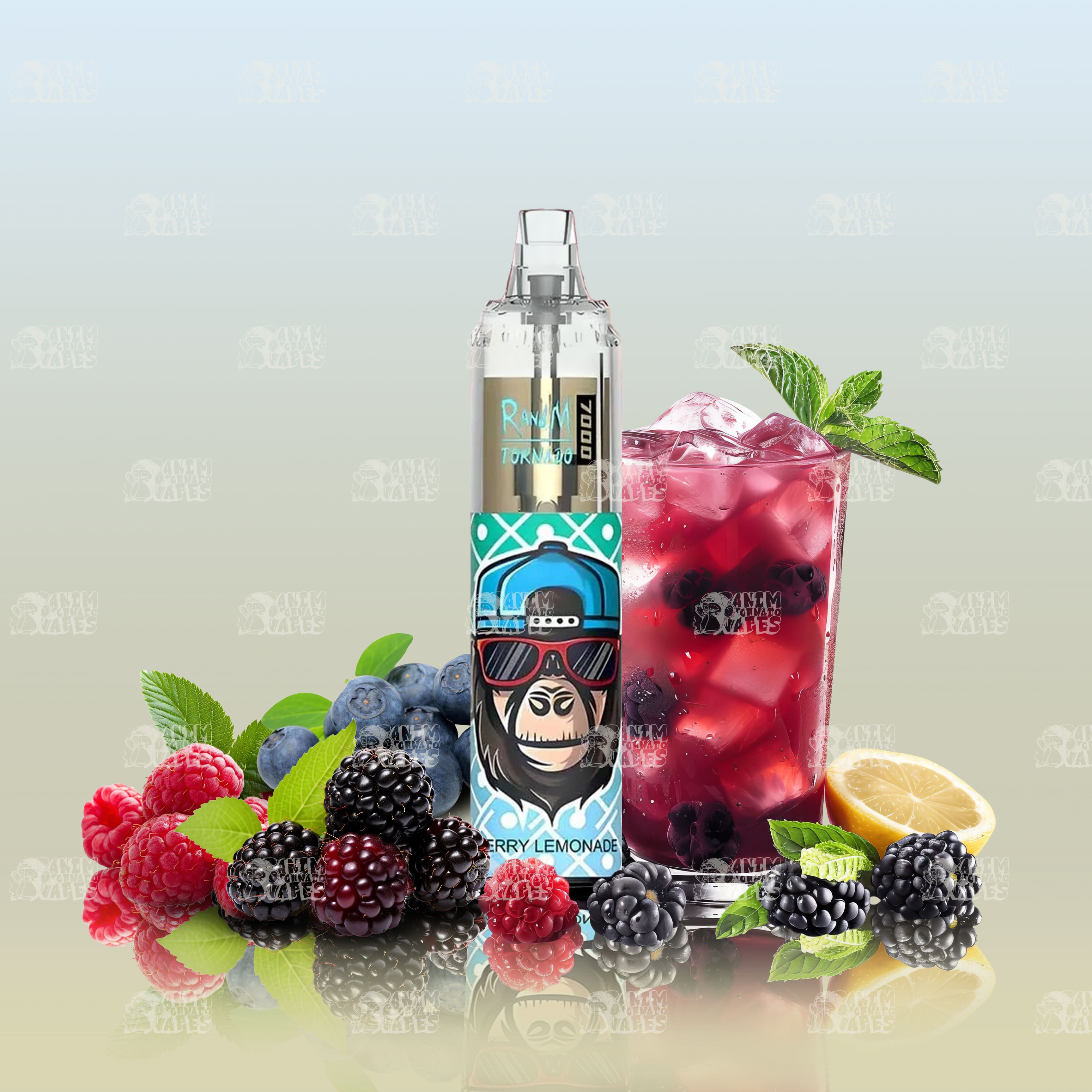 RandM Tornado 7000 Berry Lemonade Einweg-Vape mit 7000 Zügen und Mesh Coil