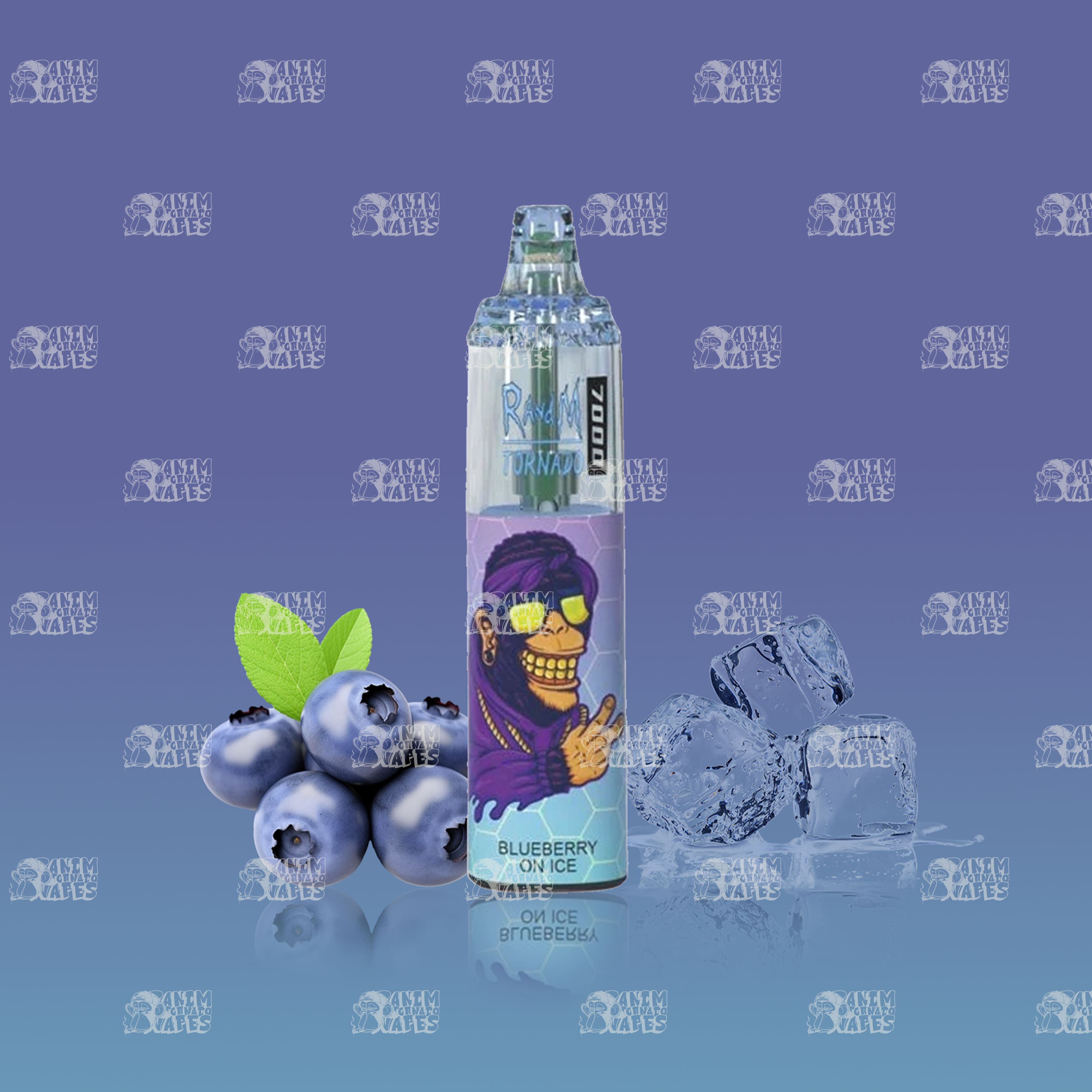 RandM Tornado 7000 Blueberry On Ice Einweg-Vape mit 7000 Zügen und Mesh Coil