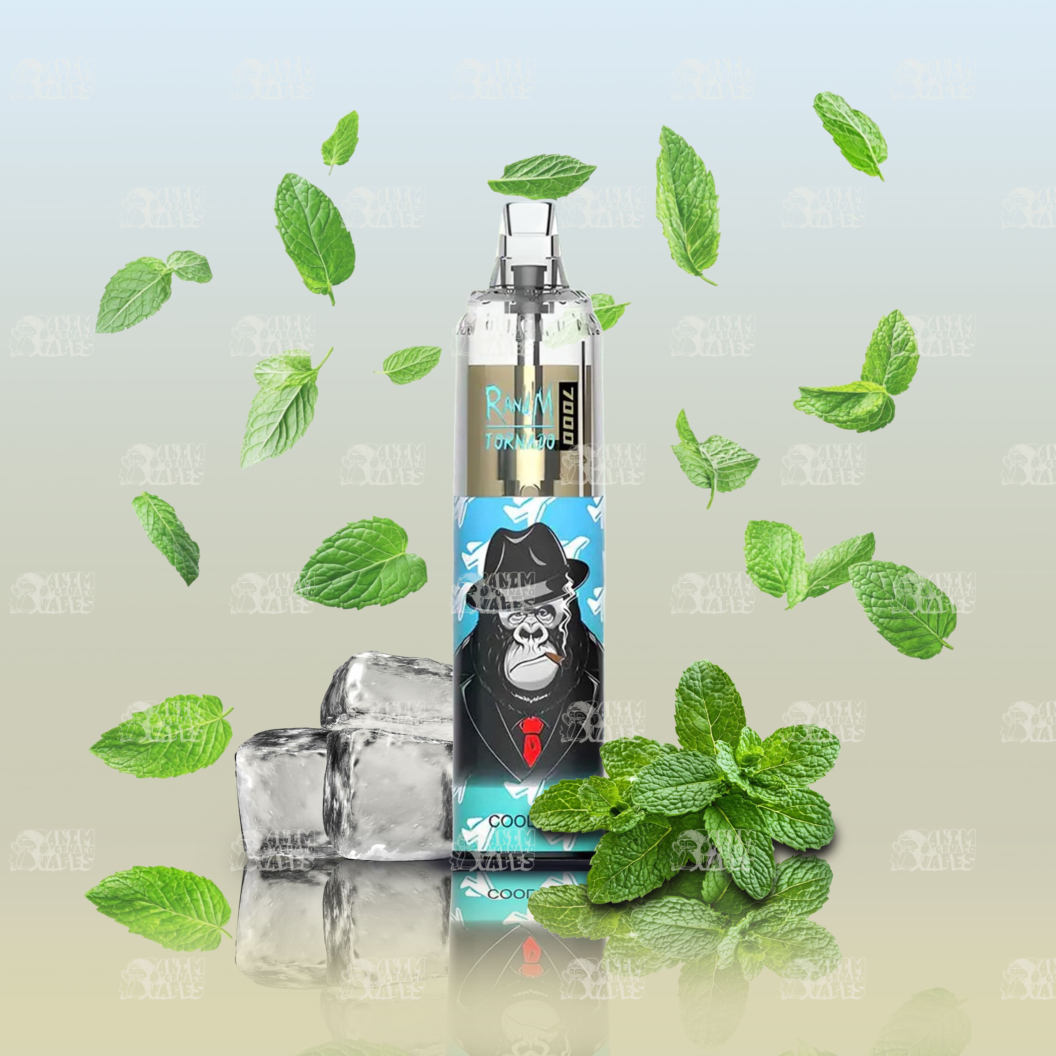RandM Tornado 7000 Cool Mint Einweg-Vape mit 7000 Zügen und Mesh Coil