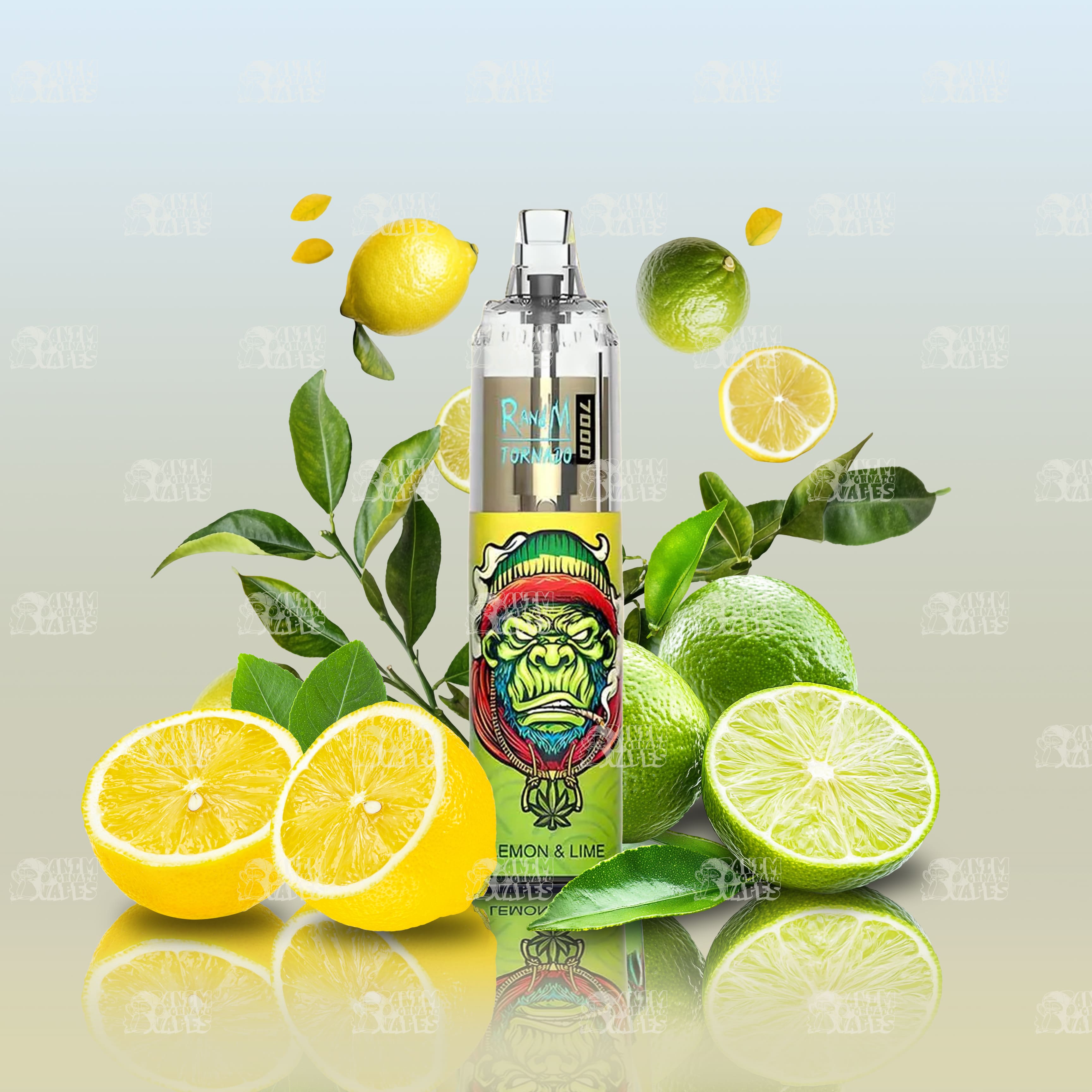 RandM Tornado 7000 Lemon Lime Einweg-Vape mit 7000 Zügen und Mesh Coil