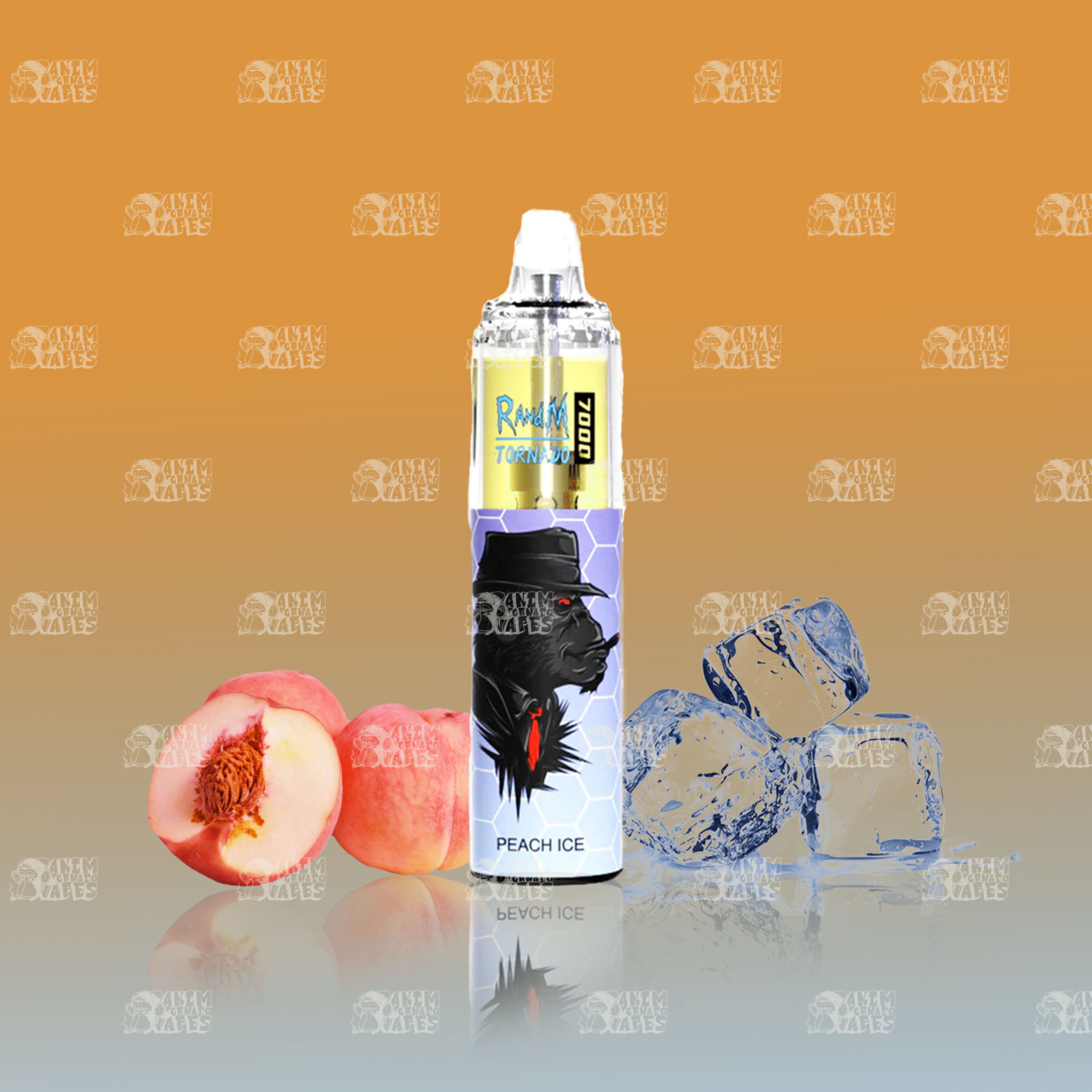 RandM Tornado 7000 Peach Ice Einweg-Vape mit 7000 Zügen und Mesh Coil
