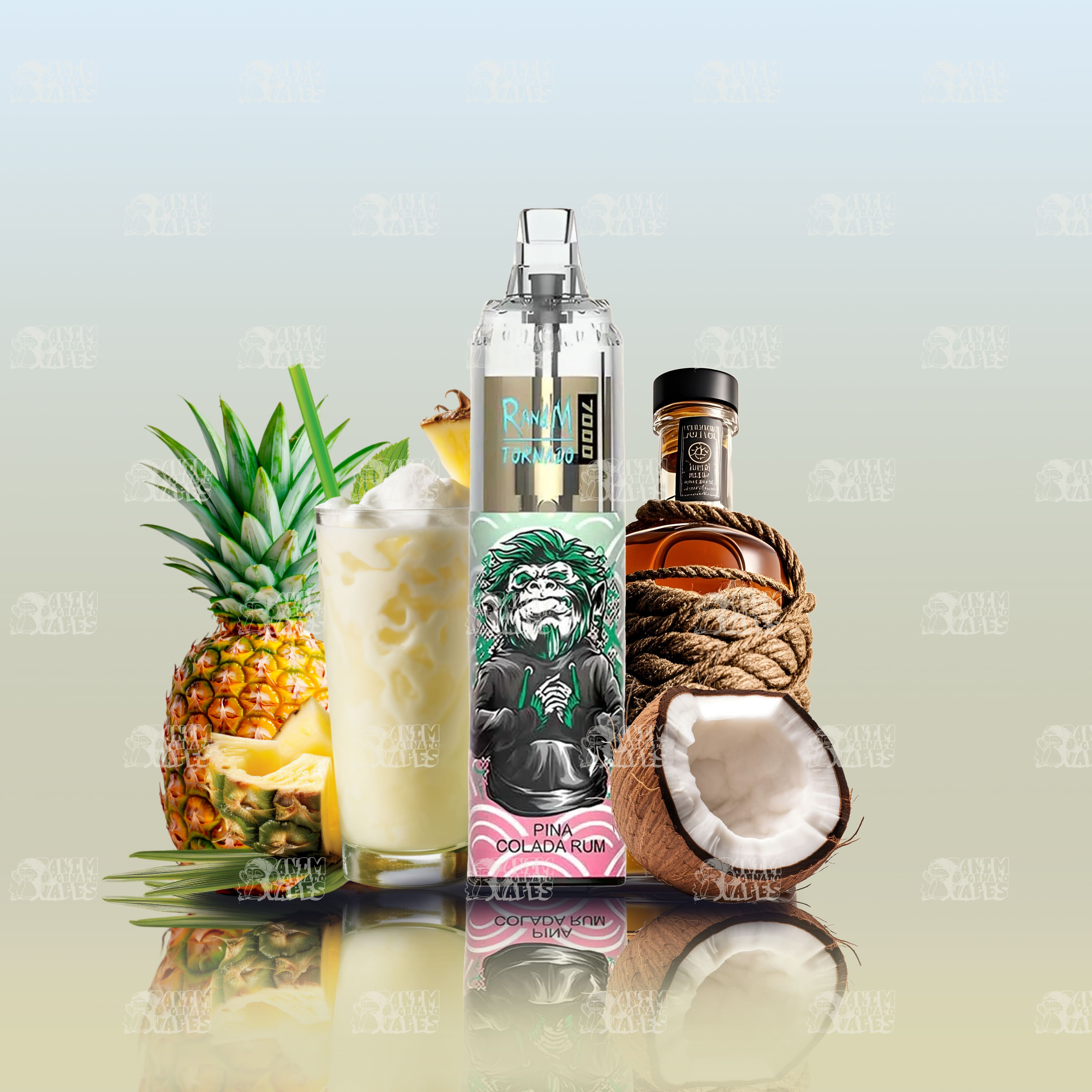 RandM Tornado 7000 Pina Colada Rum Einweg-Vape mit 7000 Zügen und Mesh Coil