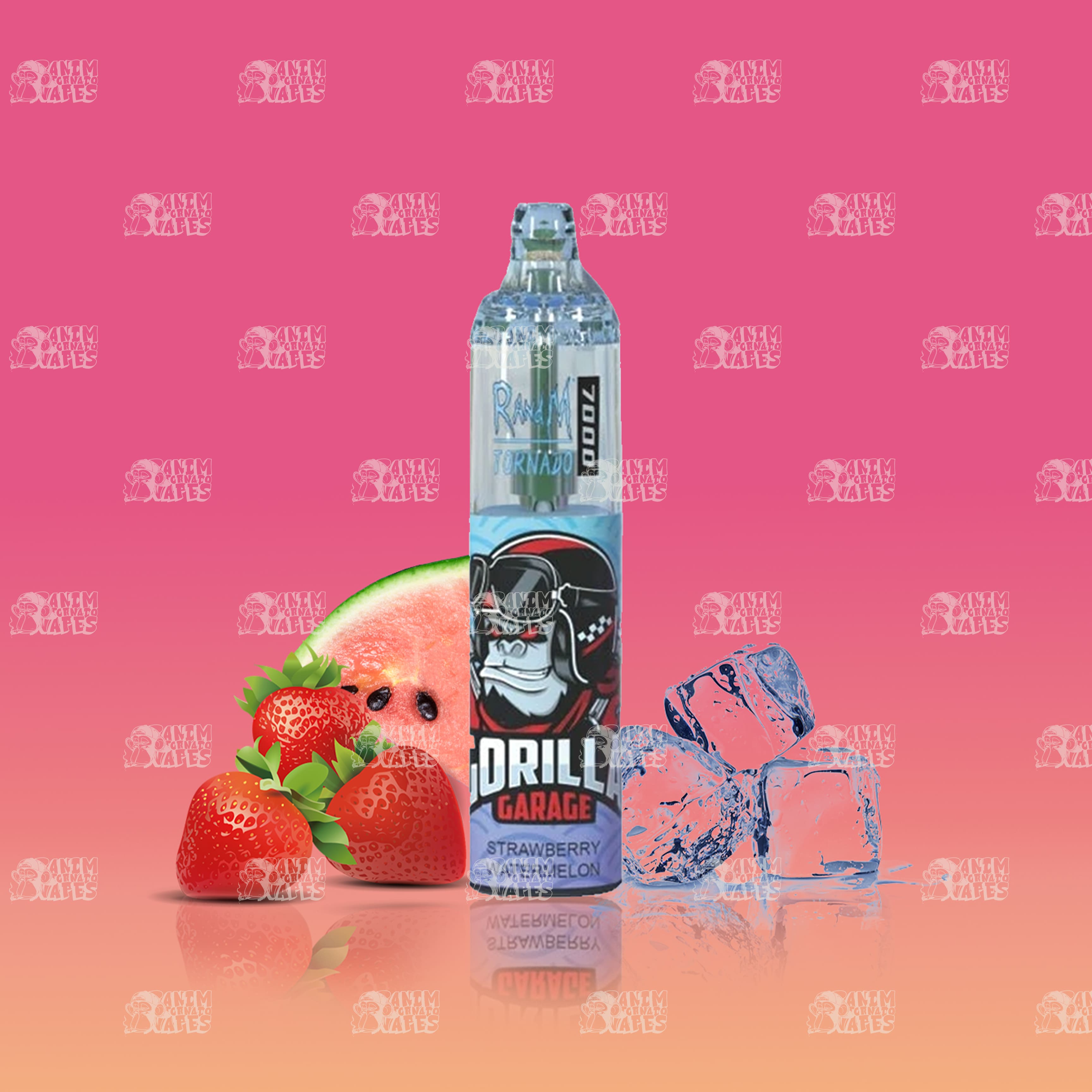 RandM Tornado 7000 Strawberry Watermelon Einweg-Vape mit 7000 Zügen und Mesh Coil