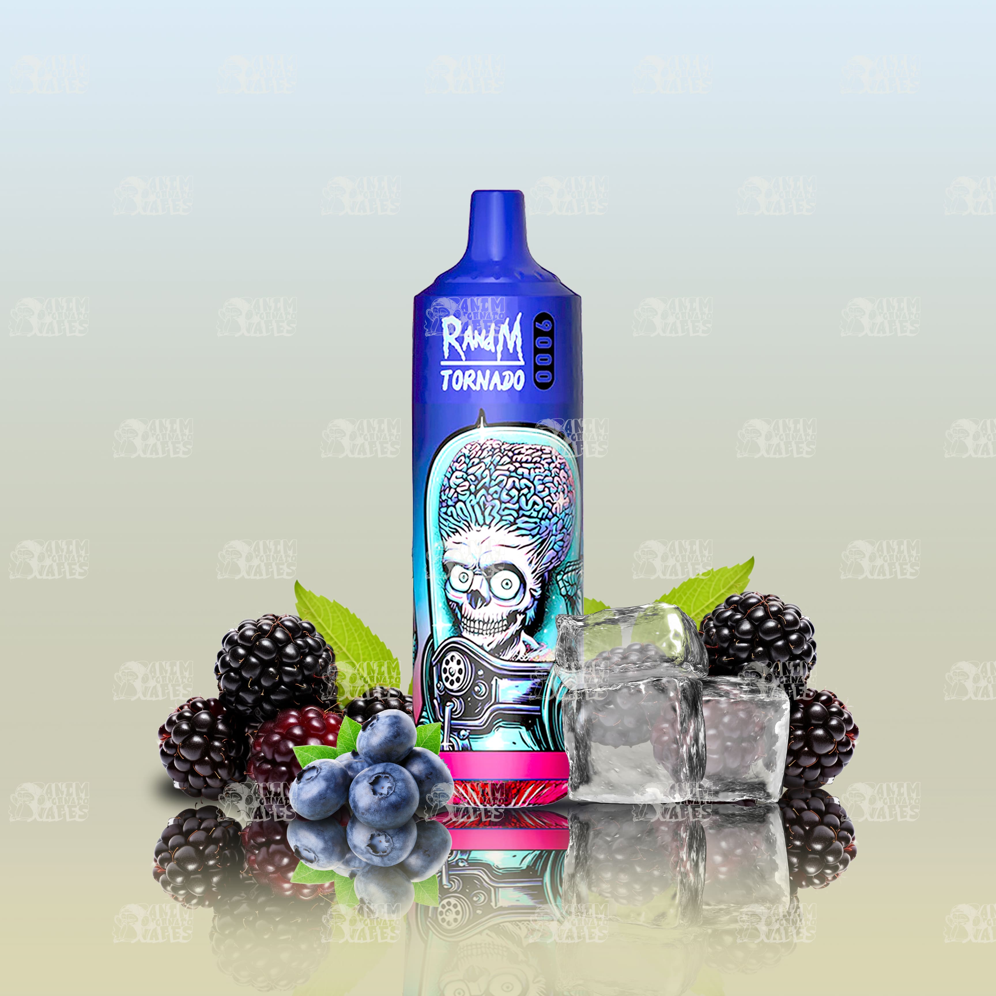 RandM Tornado 9000 Black Ice Einweg-Vape mit 9000 Zügen und Mesh Coil