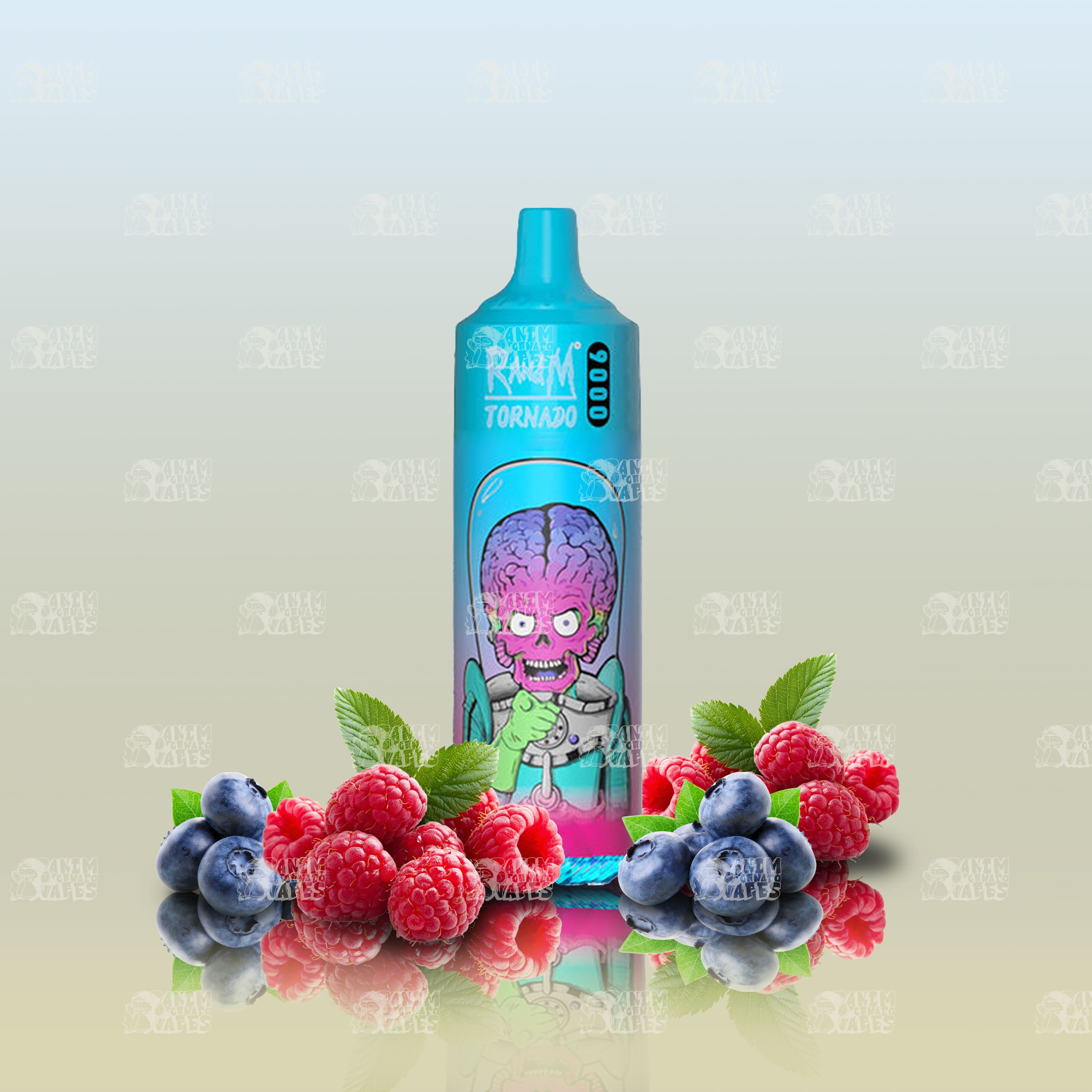 RandM Tornado 9000 Blueberry Raspberry Einweg-Vape mit 9000 Zügen und Mesh Coil