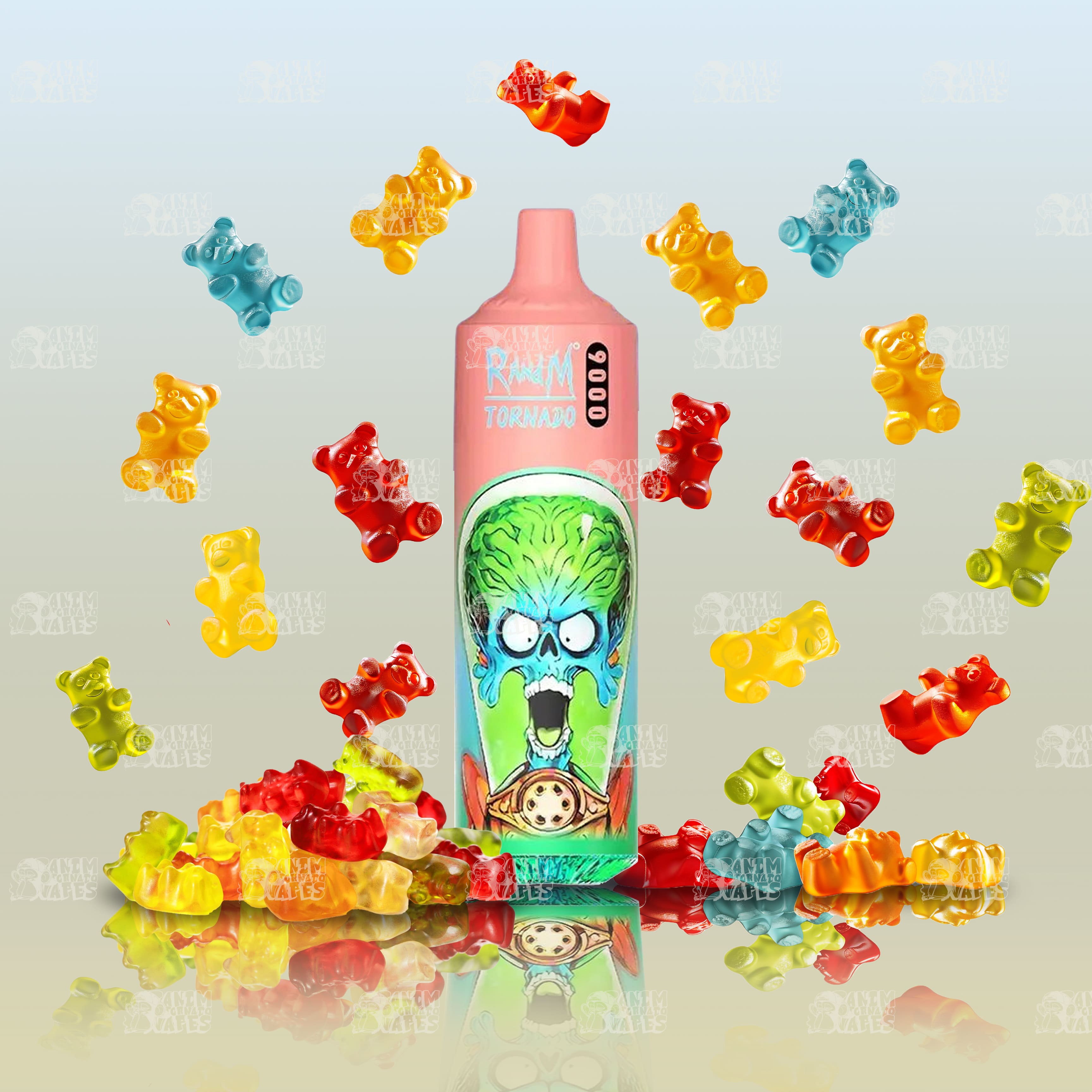 RandM Tornado 9000 Gummy Bear Einweg-Vape mit 9000 Zügen und Mesh Coil